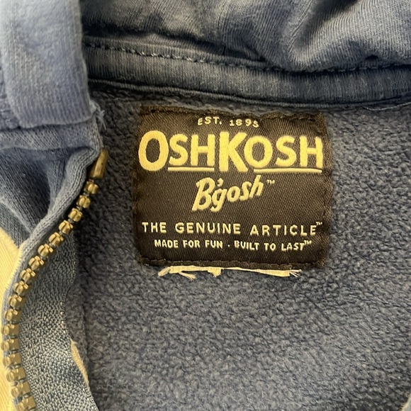 Vintage Oshkosh B’gosh 2T Varsity Full Zip Hoodie Blue - Picture 2 of 10